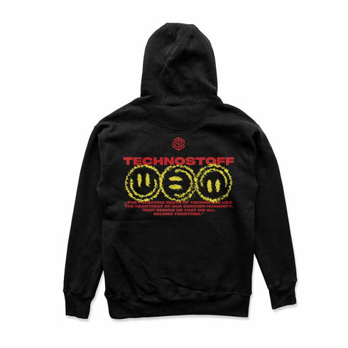 "Off Track" Premium Hoodie in schwarz von Technostoff, Rückansicht